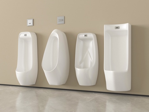  现代小便斗 小便器 小便池su模型 