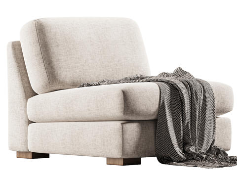  现代侘寂 Lenestol Zeb 扶手椅3d模型 