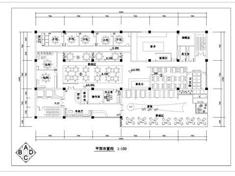  1100平中餐厅 最新全套施工图合集cad施工图cad施工图 