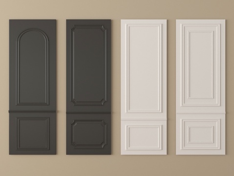 法式护墙板 线条 背景墙su模型