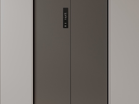  现代极简冰箱 双开门冰箱 简约冰箱柜 中古冰箱 意式冰箱 厨3d模型 