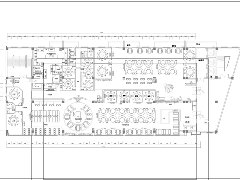  950平中餐厅 最新平面施工图合集cad施工图 