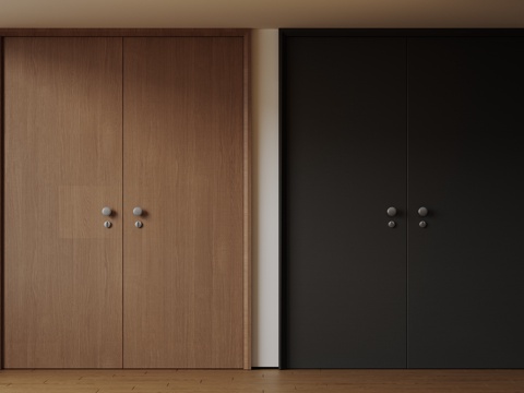 现代极简冰箱 双开门冰箱 简约冰箱柜 中古冰箱 意式冰箱 厨su模型