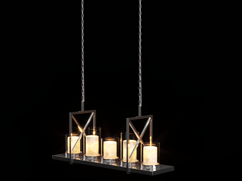  现代简约吊灯 餐厅吊灯 灯  轻奢吊灯 客厅吊灯3d模型 