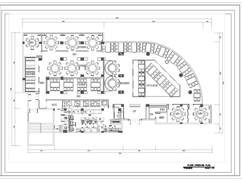 500平西餐厅 自助餐厅 最新平面施工图合集cad施工图
