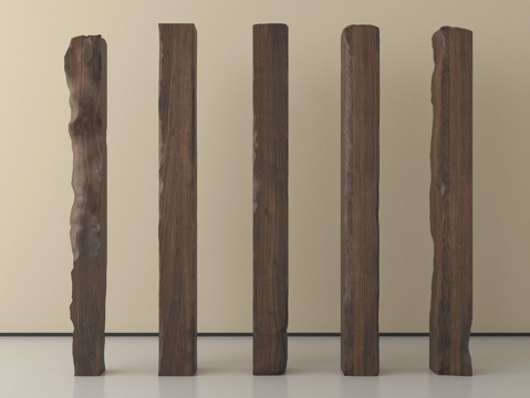 中式木头柱子 木头 木梁su模型