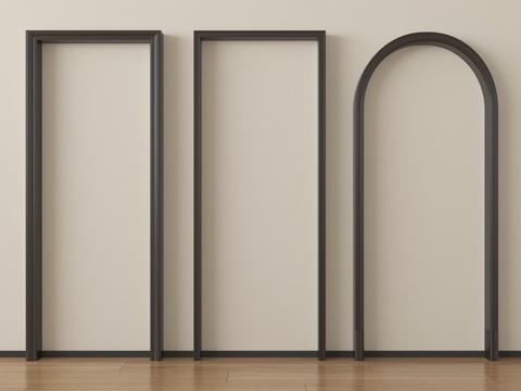  现代门套 拱门 垭口su模型 