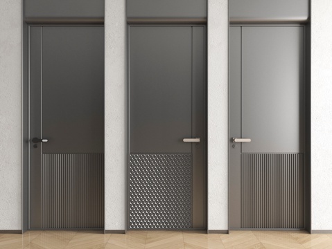  现代单开门 房间门 卧室门 通顶平开门3d模型 