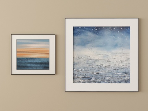  现代装饰画挂画3d模型 