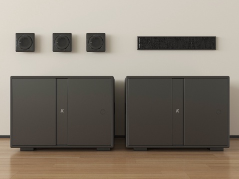  现代落地音响 低音炮 壁挂音响3d模型 