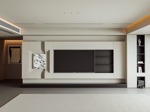  意式客厅3d模型 