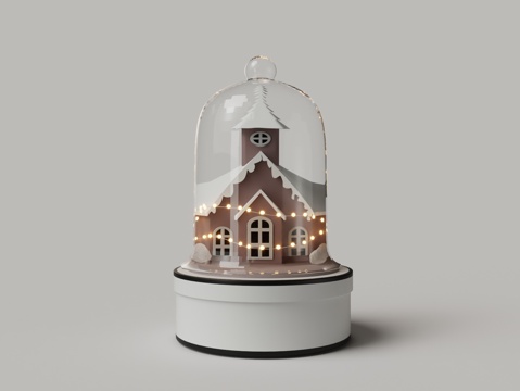  房子摆件 玻璃樽3d模型 