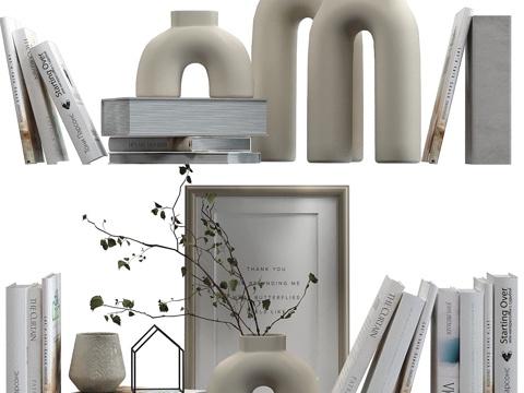  花瓶装饰套装3d模型 