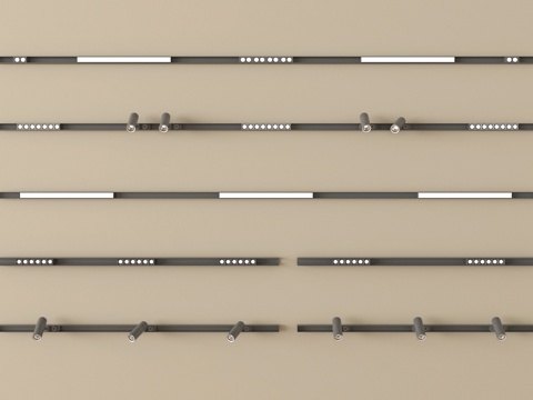 现代筒灯射灯 轨道射灯 线形射灯su模型