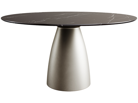  现代极简岩板圆餐桌3d模型 