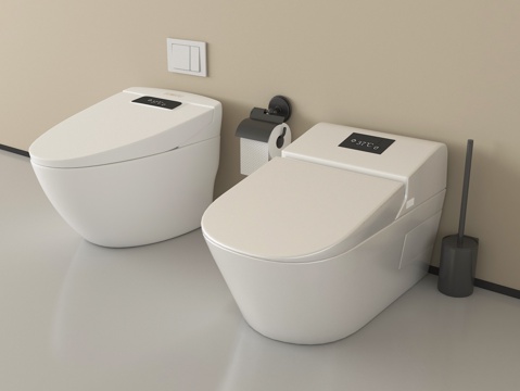  现代智能马桶 卫浴小件3d模型 