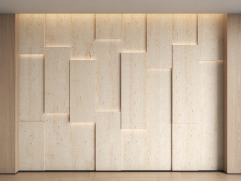  现代背景墙 客厅背景墙 石材背景墙 玄关背景 洞石护墙板 沙3d模型 