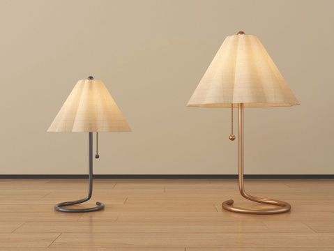  中古风台灯  金属3d模型 