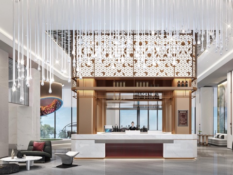  轻奢大酒店 最新全套施工图 效果图合集cad施工图 