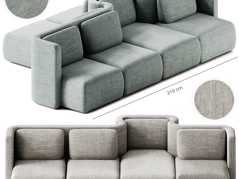  GALA模块化布艺沙发组合4 by Saba Ita3d模型 