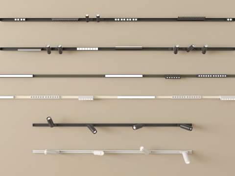 现代筒灯射灯 轨道射灯 线形射灯su模型