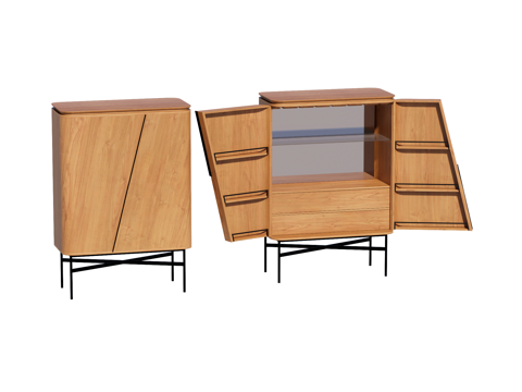  现代边柜斗柜装饰柜储物柜su模型 