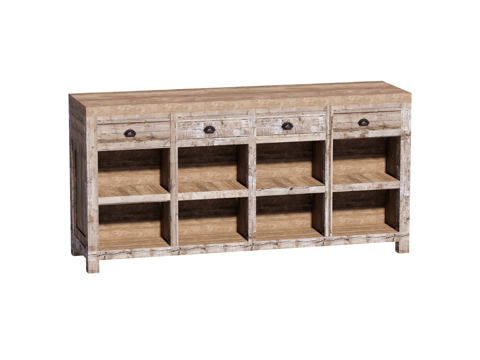 复古做旧老旧家具边柜装饰柜su模型