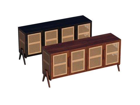  中古边柜电视柜装饰柜储物柜su模型 