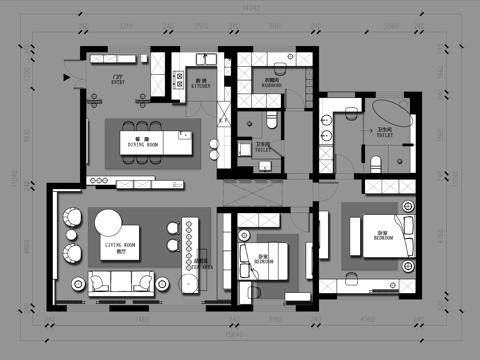 家装平面图cadcad施工图