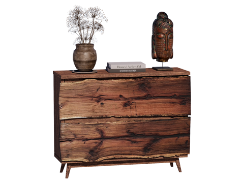 侘寂 复古 边柜斗柜电视柜装饰柜su模型