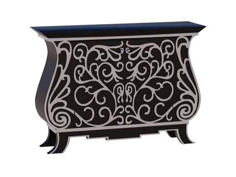 法式欧式装饰柜su模型