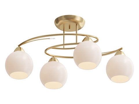  现代轻奢多头吸顶灯3d模型 