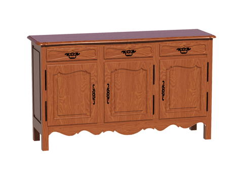 复古中古边柜装饰柜储物柜su模型