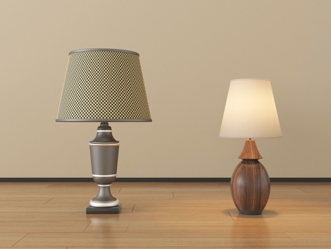  法式台灯 复古台灯3d模型 