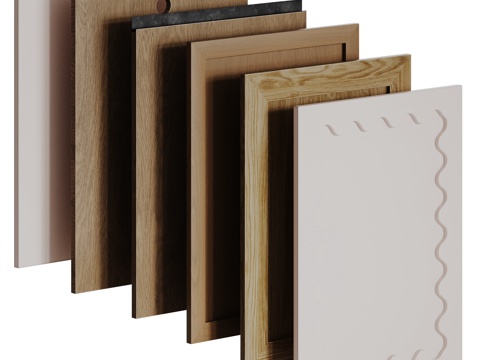  新中式中古风装饰门板3d模型 