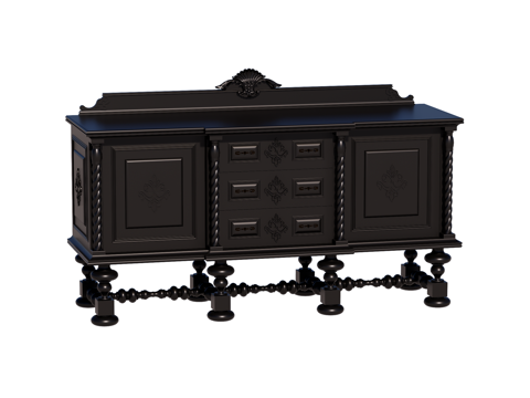 中古法式边柜装饰柜储物柜su模型