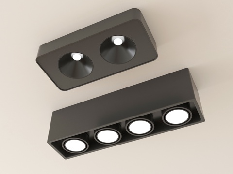 现代筒灯射灯 明装筒灯射灯su模型