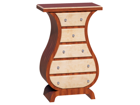 复古边柜装饰柜储物柜su模型