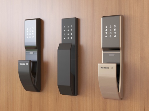 现代指纹锁 智能锁 密码锁su模型