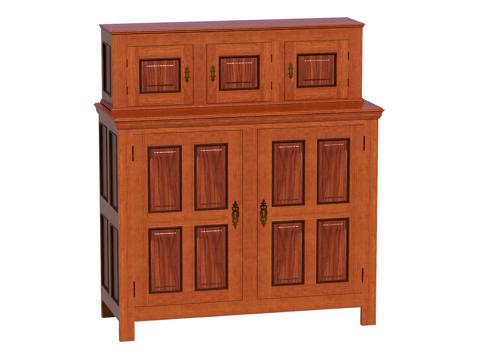 中古边柜装饰柜储物柜su模型