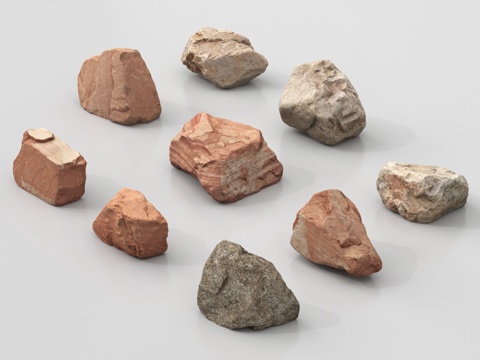 现代石头 石块 岩石 景观石su模型