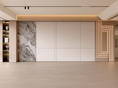 现代客厅 奶油客厅 沙发背景墙 客厅背景 奶油风背景墙su模型