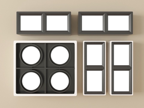  现代筒灯射灯 明装筒灯射灯 格栅灯3d模型 