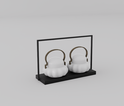 茶具摆件su模型