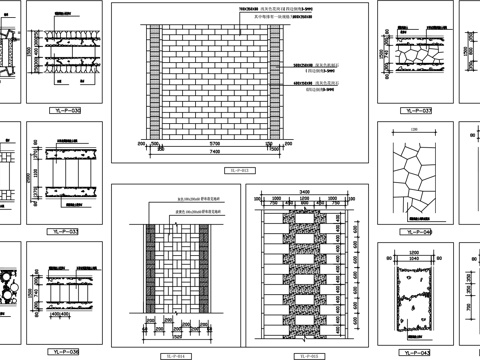  园林景观园路铺地剖断面CAD施工大样图cad施工图 