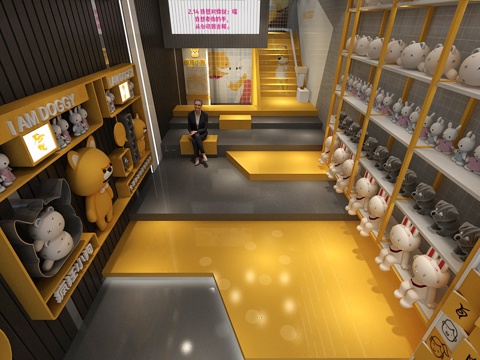 室内猫狗店装修设计方案施工图平面布置图cad施工图