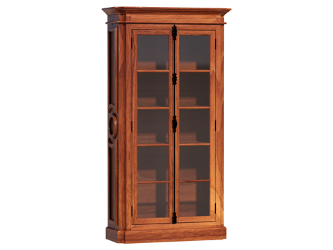 复古中古边柜装饰柜开放柜储物柜su模型