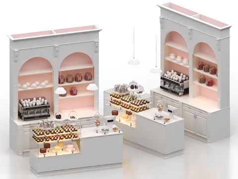  蛋糕柜 橱柜 商品柜 玻璃柜 面包柜 面包展示柜 甜品柜 甜3d模型 