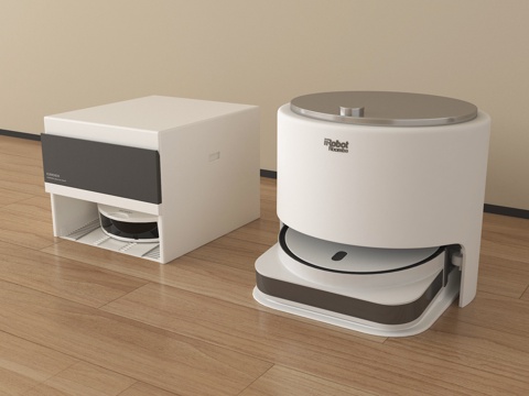  现代智能扫地机器人 拖地机 扫拖一体机3d模型 