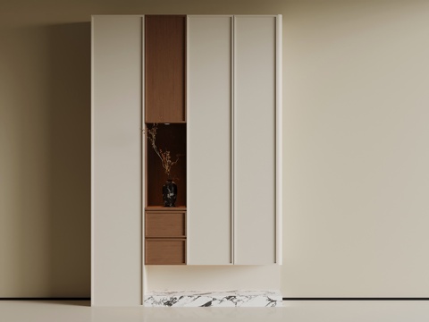  中古风玄关柜 鞋柜3d模型 